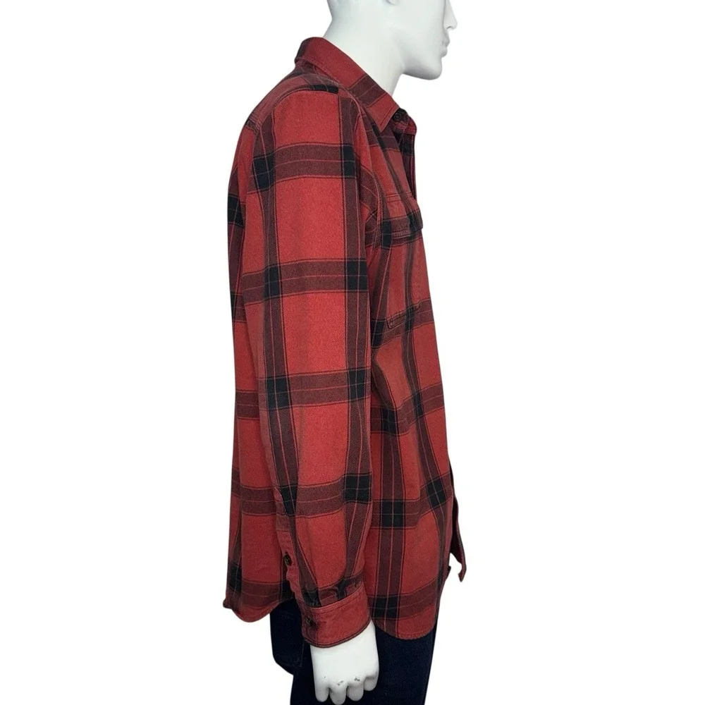 CARHARTT Loose Fit Heavyweight Flannel Red Plaid Long Sleeve‎ Shirt 105439 Large